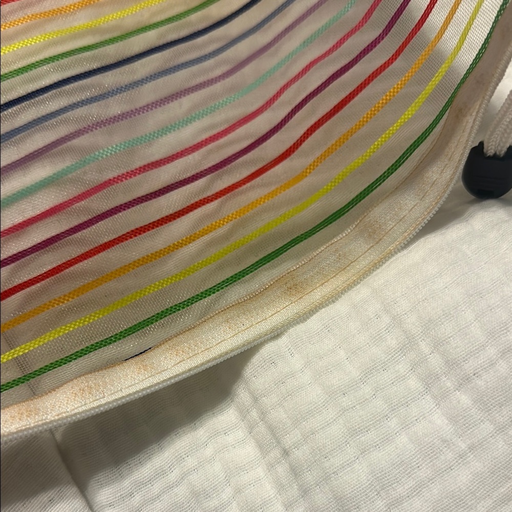 Colorful Striped Mesh Pouch - Picture 3 of 5